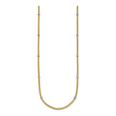 14K Two-Tone Gold Textured Station Necklace – view 3