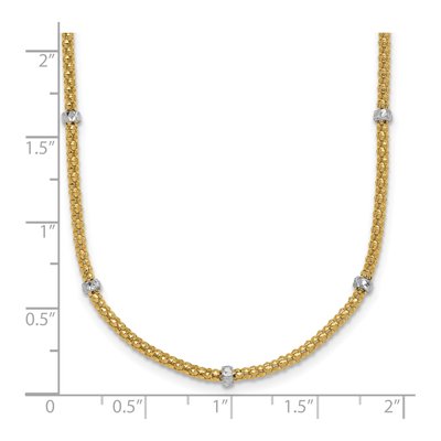 14K Two-Tone Gold Textured Station Necklace – view 4
