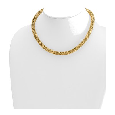 14K Yellow Gold 7.6mm Hollow Popcorn Mesh Chain – view 4