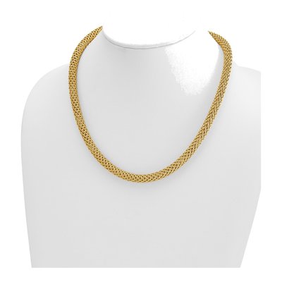 14K Yellow Gold 7.6mm Hollow Mesh Chain – view 4