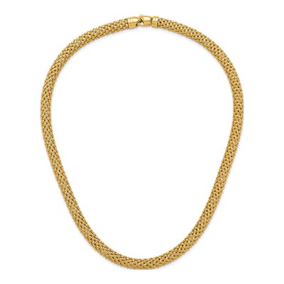 14K Yellow Gold 7.6mm Hollow Mesh Chain – view 6