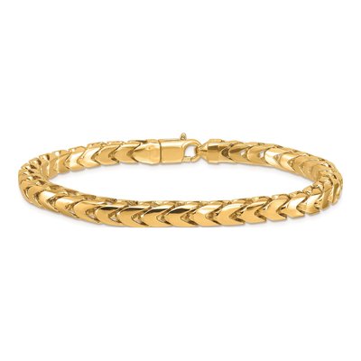 14K Yellow Gold 6mm Franco Chain Bracelet – view 4