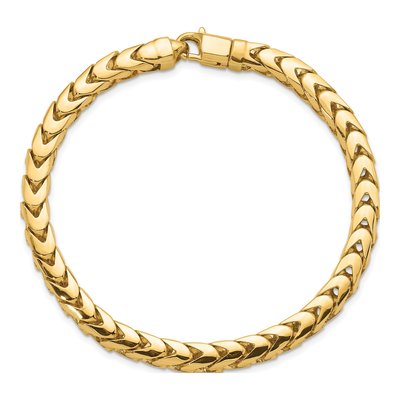 14K Yellow Gold 6mm Franco Chain Bracelet – view 5