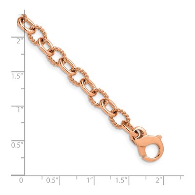 14K Rose Gold 6.5mm Twisted Oval Open Link Chain – view 2