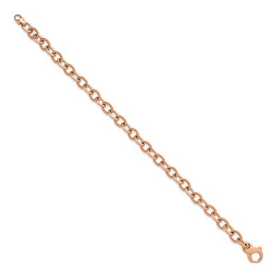 14K Rose Gold 6.5mm Twisted Oval Open Link Chain Bracelet – view 2