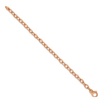 14K Rose Gold 6.5mm Twisted Oval Open Link Chain Bracelet – view 2