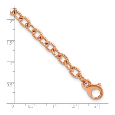 14K Rose Gold 6.5mm Twisted Oval Open Link Chain Bracelet – view 5