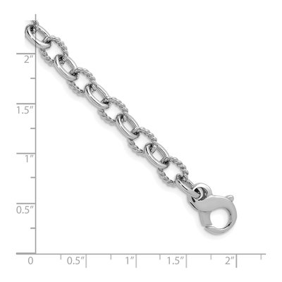 14K White Gold 6.5mm Twisted Oval Open Link Chain Bracelet – view 2