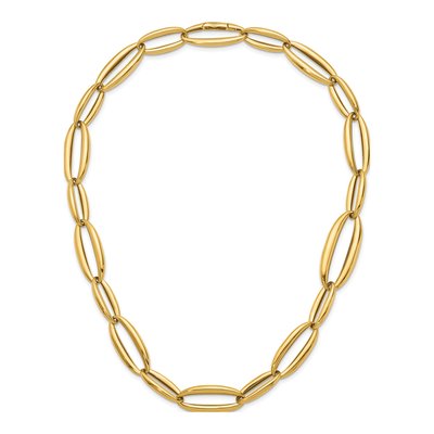 14K Yellow Gold Oval Link Necklace – view 5