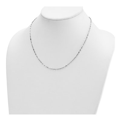 14K White Gold 2mm Fancy Link Chain – view 5