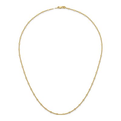 14K Yellow Gold 2.8mm Diamond-Cut Diamond-Cut Fancy Link Chain – view 6