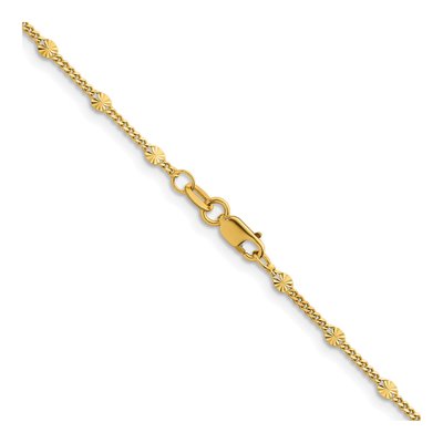 14K Yellow Gold 2.8mm Diamond-Cut Diamond-Cut Fancy Link Chain – view 4