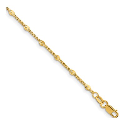 14K Yellow Gold 2.8mm Diamond-Cut Diamond-Cut Fancy Link Chain