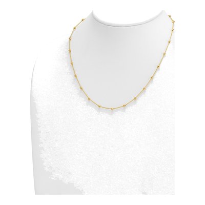 14K Yellow Gold 3mm Hollow Beaded Cable Chain – view 5