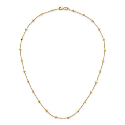 14K Yellow Gold 3mm Hollow Beaded Cable Chain – view 6