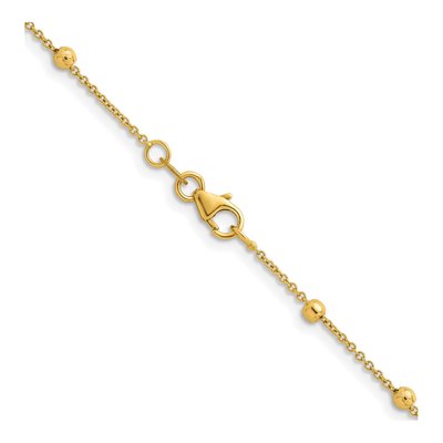 14K Yellow Gold 3mm Hollow Beaded Cable Chain – view 4