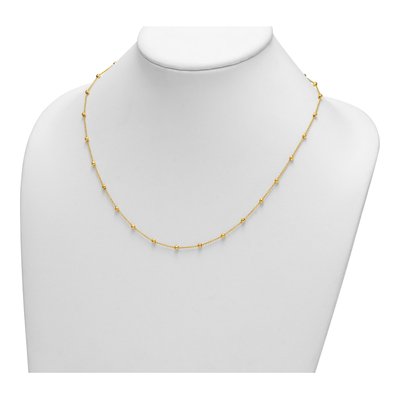 14K Yellow Gold 3mm Hollow Beaded Cable Chain – view 5