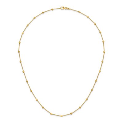 14K Yellow Gold 3mm Hollow Beaded Cable Chain – view 6