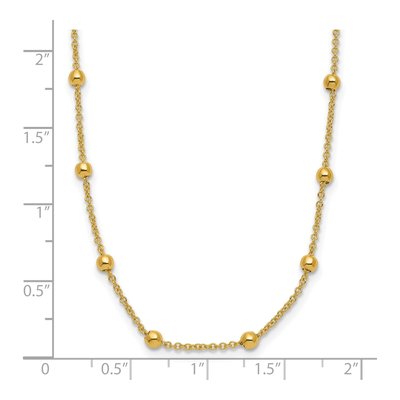 14K Yellow Gold 3mm Hollow Beaded Cable Chain – view 7