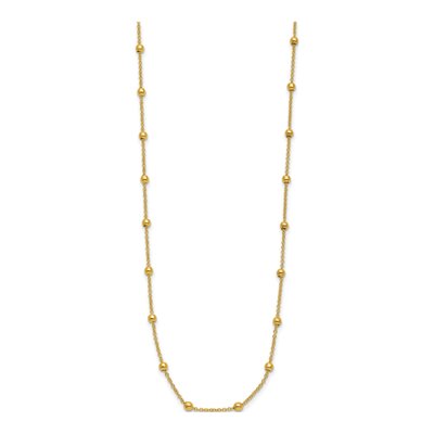 14K Yellow Gold 3mm Hollow Beaded Cable Chain – view 3