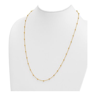 14K Yellow Gold 3mm Hollow Beaded Cable Chain – view 5