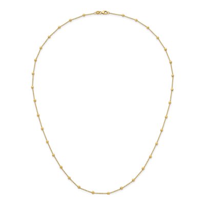 14K Yellow Gold 3mm Hollow Beaded Cable Chain – view 6