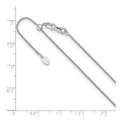 14K White Gold 1.1mm Wheat Chain – view 6