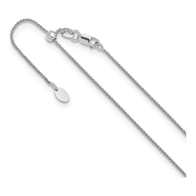 14K White Gold 1.1mm Wheat Chain