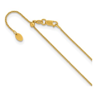14K Yellow Gold 1.1mm Wheat Chain