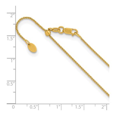14K Yellow Gold 1.1mm Wheat Chain – view 6