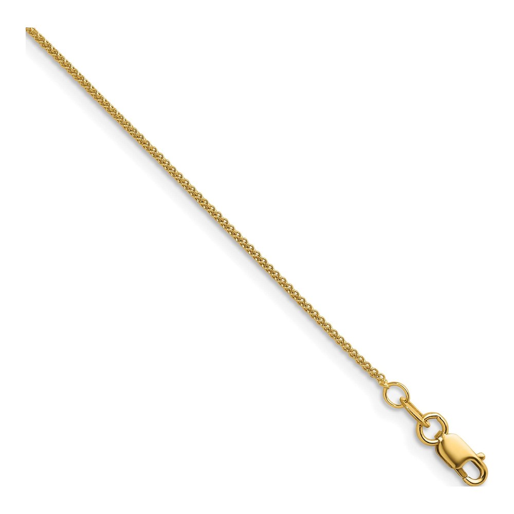Herco 14K Yellow Gold Polished 1.1mm Solid Spiga 18 Inch Chain Necklace with Lobster Clasp