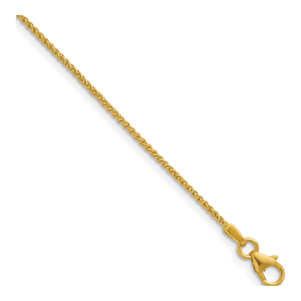 Herco 14K Yellow Gold Polished 1.3mm Solid Spiga 20 Inch Chain Necklace with Lobster Clasp