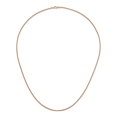14K Rose Gold 1.7mm 24-inch Wheat Chain – view 6