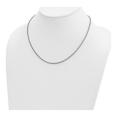 14K White Gold 2.1mm Wheat Chain – view 5