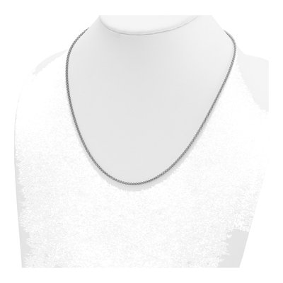 14K White Gold 2.1mm Wheat Chain – view 5