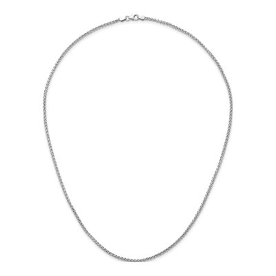 14K White Gold 2.1mm Wheat Chain – view 6