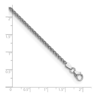 14K White Gold 2.1mm Wheat Chain – view 7