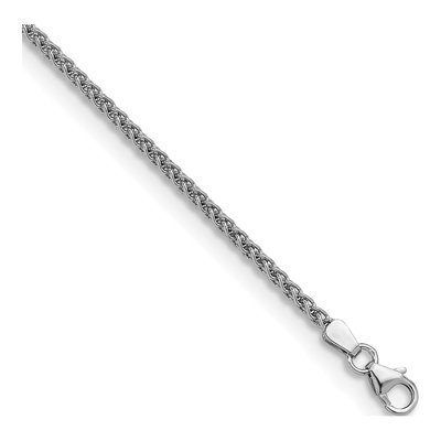 14K White Gold 2.1mm Wheat Chain