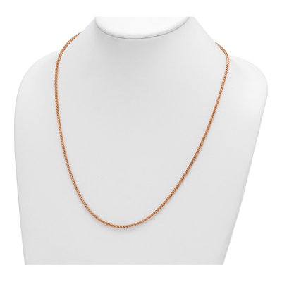 14K Rose Gold 2.5mm Wheat Chain – view 5