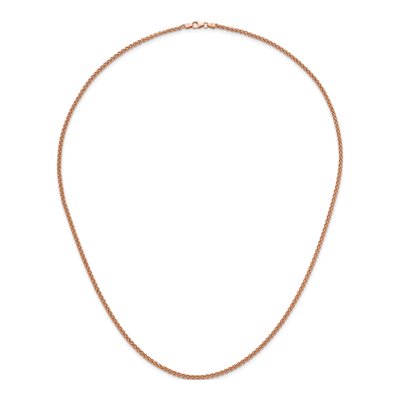 14K Rose Gold 2.5mm Wheat Chain – view 6