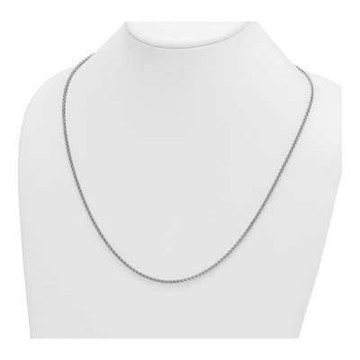 14K White Gold 2.5mm Wheat Chain – view 5