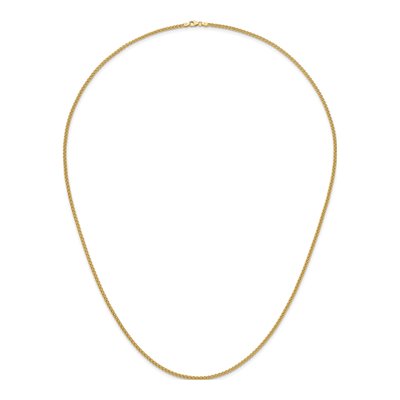 14K Yellow Gold 2.5mm Wheat Chain – view 6