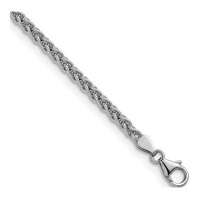 14K White Gold 3.3mm Wheat Chain