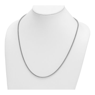 14K White Gold 3.3mm Wheat Chain – view 6