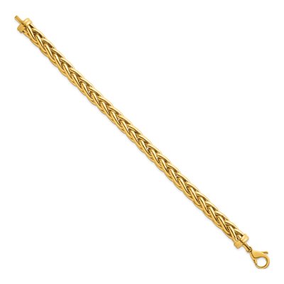 14K Yellow Gold 7.8mm Wheat Chain Bracelet – view 2
