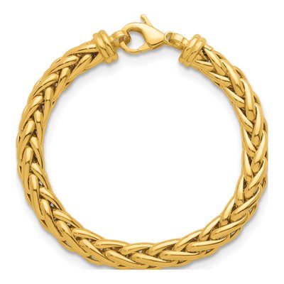 14K Yellow Gold 7.8mm Wheat Chain Bracelet – view 4
