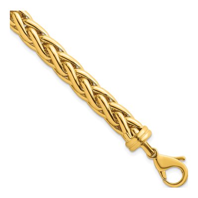 14K Yellow Gold 7.8mm Wheat Chain Bracelet