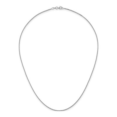 14K White Gold 0.7mm Diamond-Cut Wheat Chain – view 6