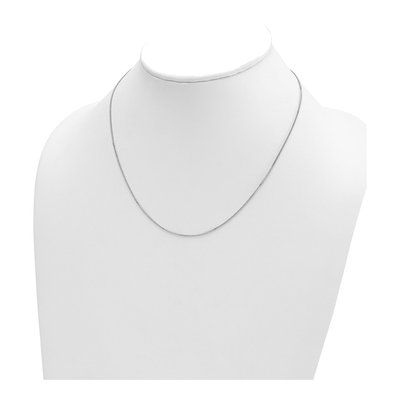 14K White Gold 0.7mm Diamond-Cut Wheat Chain – view 5