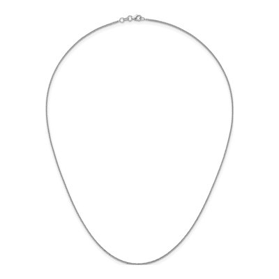 14K White Gold 0.7mm Diamond-Cut Wheat Chain – view 6